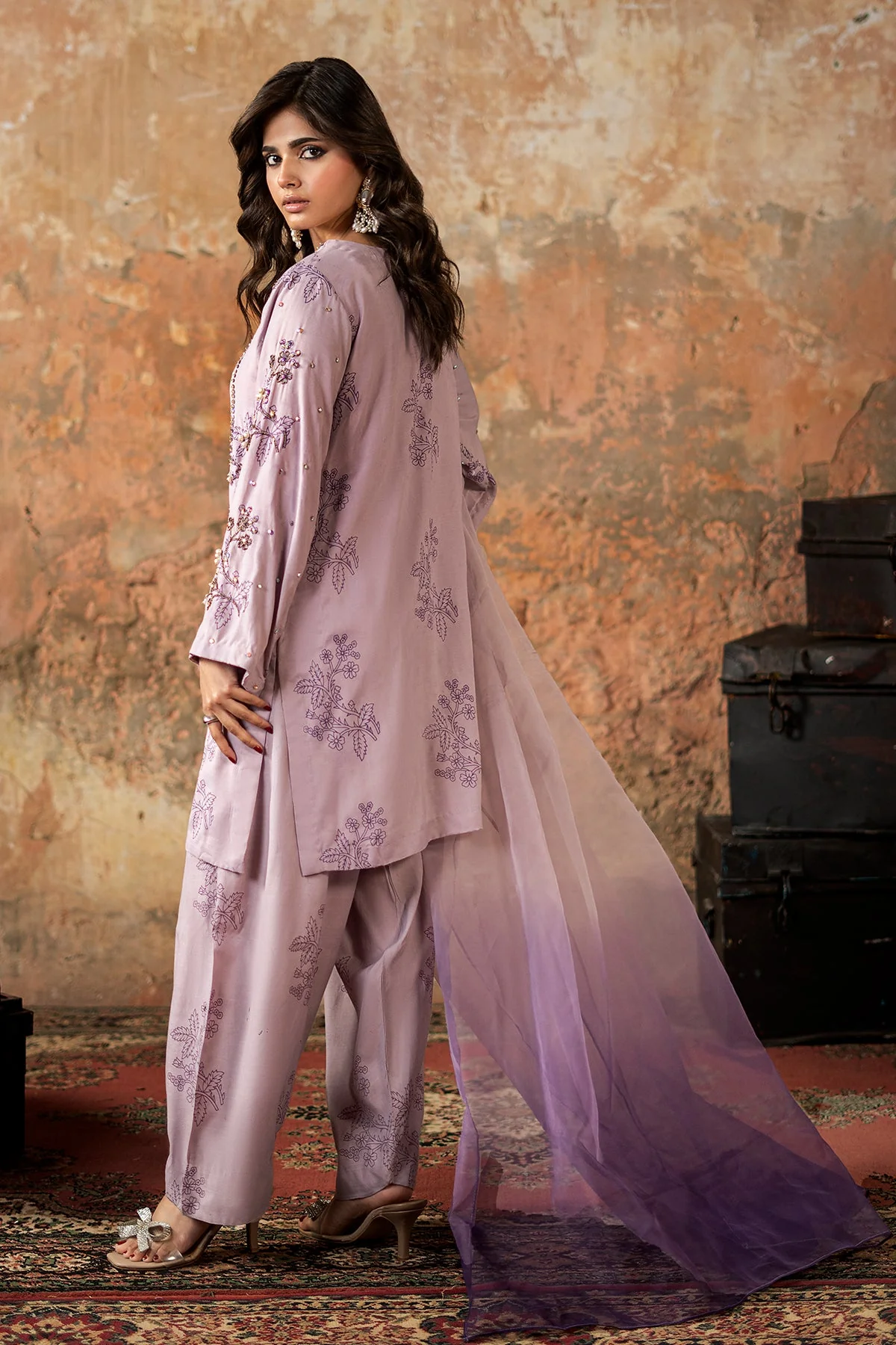 Raw-Silk Stitched 3 Piece Bma-5-177(B-173) - Image 3