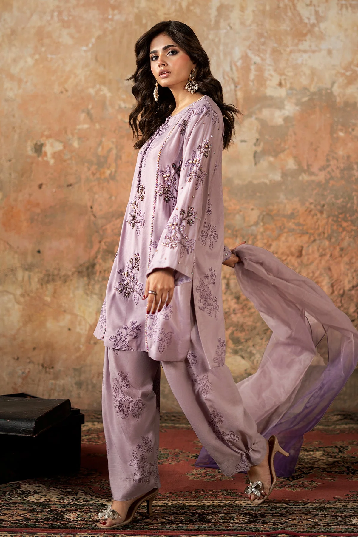 Raw-Silk Stitched 3 Piece Bma-5-177(B-173) - Image 4