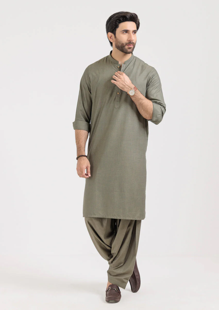 Olive-Blended-Shalwar Suit - (M25SSS2021) B-41 R 23 - Image 4