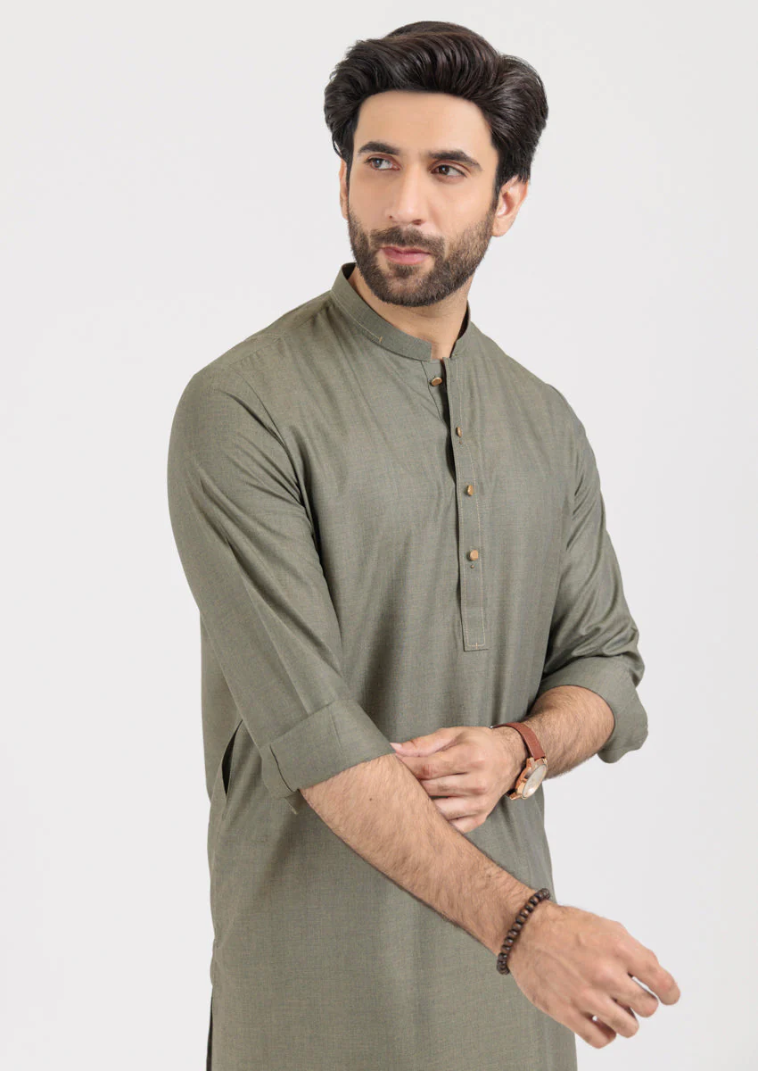 Olive-Blended-Shalwar Suit - (M25SSS2021) B-41 R 23 - Image 5