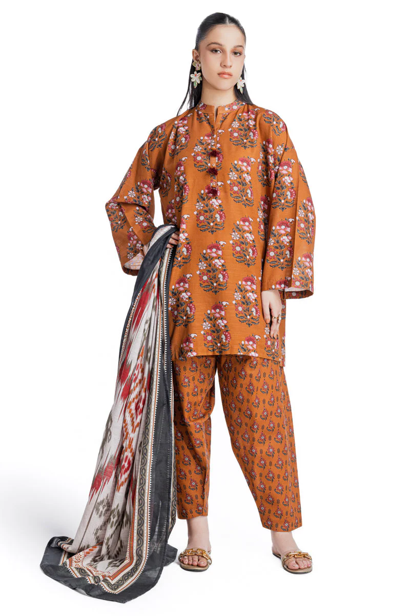 Mahogany-Khaddar-3 Piece-(WP3PPBW25B11D7)B-5 R11 - Image 4