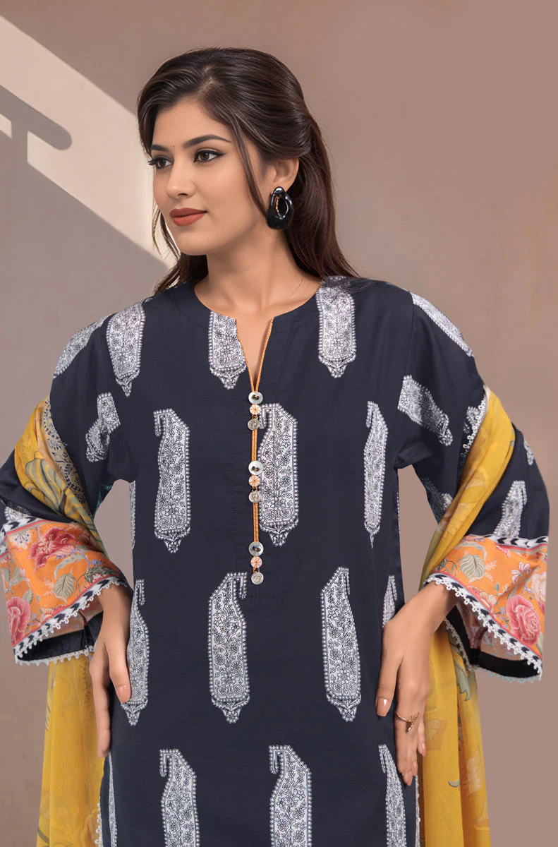 Black-Cambric-3 Piece (WPS25P3037)B-08 (R-9) - Image 4