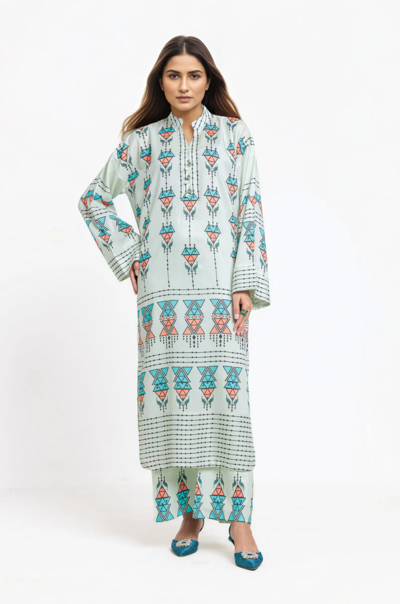 L-Green-Viscose-2 Piece (WPSTPBW25B9O14)B-37(R14) - Image 5